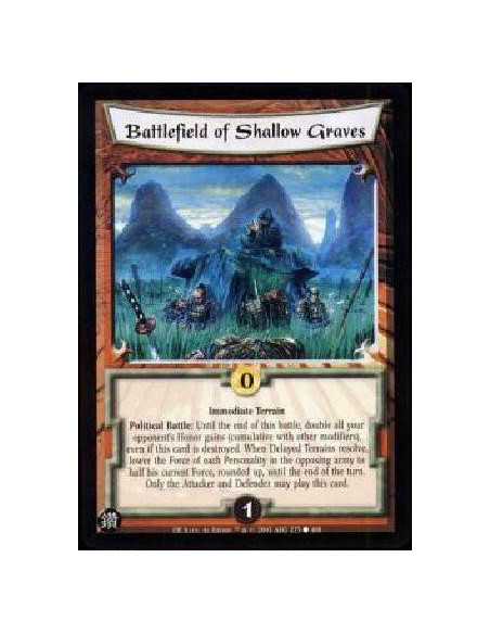 Battlefield of Shallow Graves  - Immediate Terrain Political Battle: Until the end of this battle, double all your opponent's Ho