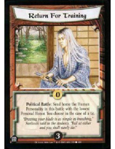 Return for Training  - Political Battle: Send home the Human Personality in this battle with the lowest Personal Honor. You choo