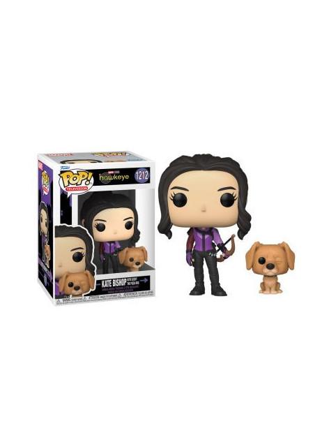 Funko Pop Kate Bishop con Lucky el Pizza Perro. Hawkeye Marvel  - Figura de vinilo de la línea 'POP!', tamaño aprox. 9 cm.
