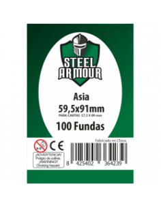 Fundas Steel Armour Asia (57,5x89) (100)  - Fundas Asia 57,5x89
Medidas exteriores: 59,5x91