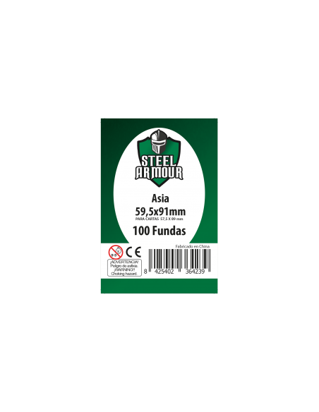 Fundas Steel Armour Asia (57,5x89) (100)  - Fundas Asia 57,5x89
Medidas exteriores: 59,5x91