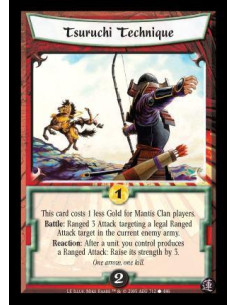 Tsuruchi Technique  - Battle: Each of your Personalities from your Faction in this battle gains +1F/+1C for each Personality fro