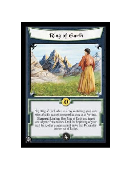 Ring of Earth  - Play Ring of Earth after an army containing your units wins a battle against an opposing army at a Province. El