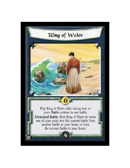 Ring of Water  - Play Ring of Water after taking four or more Battle actions in one battle. Elemental Battle: Bow Ring of Water 