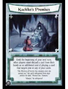 Kachiko's Promises FOIL (Español)  - Until the beginning of your next turn, other players must discard a card from their hands a