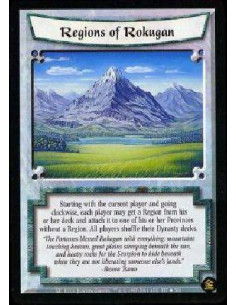 Regions of Rokugan  - Beginning with you and proceeding in turn order, each player may search his Dynasty deck for a Region and 