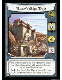 Razor's Edge Dojo (Español)  - The first time each phase each other player targets one of your Personalities with an action, he 