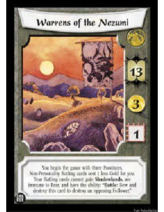 Warrens of the Nezumi (Español)  - You begin the game with three Provinces. Non-Personality Ratling cards cost 1 less Gold for y