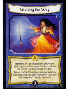 Walking the Way (Spanish)  - Limited: Bow this Shugenja and destroy this Spell to search your Fate deck for any one card and put
