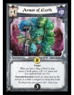Armor of Earth FOIL  - Unique While you have a Ring of Earth in play, Armor of Earth gains a +2F/+1C bonus and has a printed Gol