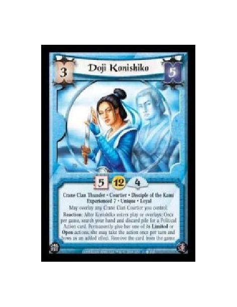 Doji Konishiko Exp7 (Alemán)  - Crane Clan Thunder · Courtier · Disciple of the Kami · Experienced 7 · Unique · Loyal. May overl