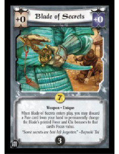 Blade of Secrets FOIL  - Weapon * Unique When Blade of Secrets enters play, you may discard a Fate card from your hand to perman