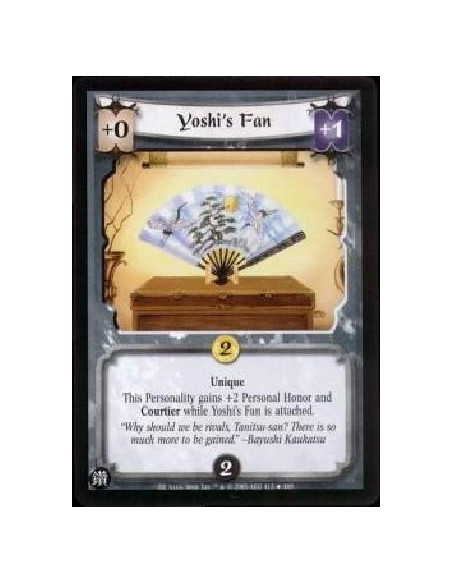 Yoshi's Fan FOIL  - Unique This Personality gains +2 Personal Honor and Courtier while Yoshi's Fan is attached. 