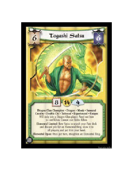 Togashi Satsu Exp (Idioma Español)  - Dragon Clan Champion * Dragon * Monk * Samurai Cavalry * Double Chi * Tattooed * Experienc