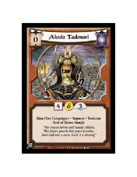 Akodo Tadenori  - Lion Clan Campaigner. Samurai. Tactician. Soul of Ikoma Gunjin 