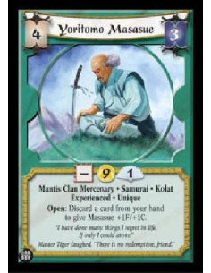 Yoritomo Masasue Exp FOIL  - Mantis Clan Mercenary * Samurai * Kolat Experienced * Unique Open: Discard a card from your hand to