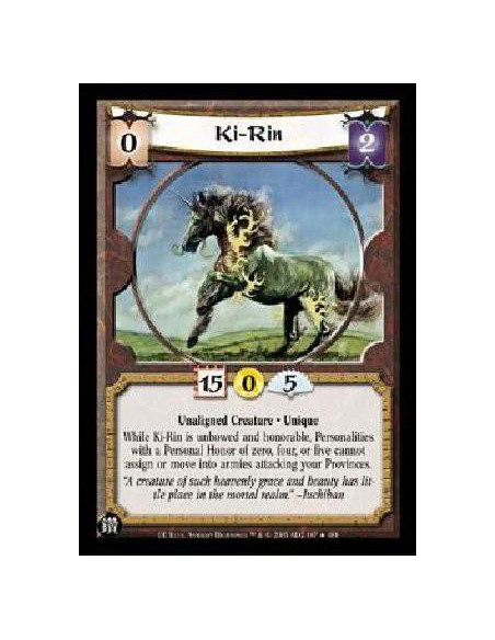 Ki-Rin (español)  - Unaligned Creature . Unique While Ki-Rin is unbowed and honorable, Personalities with a Personal Honor of ze