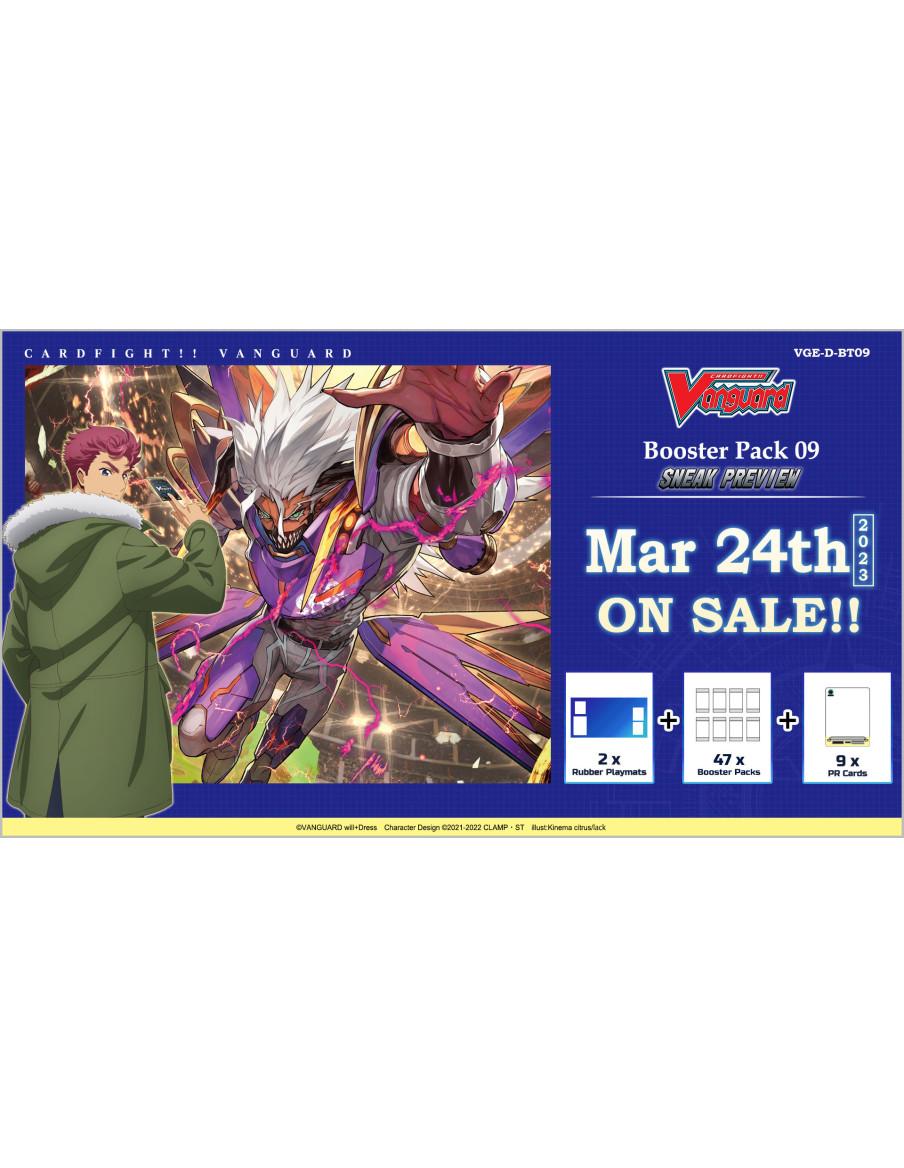 Dragontree Invasion BT09: Sneak Preview Kit  - Content :
Each SP kit will contain 2 Premium Rubber Playmats (1 design), 8+1 Prom