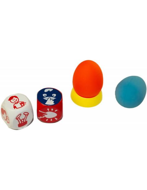 Crazy Eggz  - Crazy Eggz es un juego de mesa de reglas sencillas y muy dinámicas que gana el que más huevos conserva al final de 2