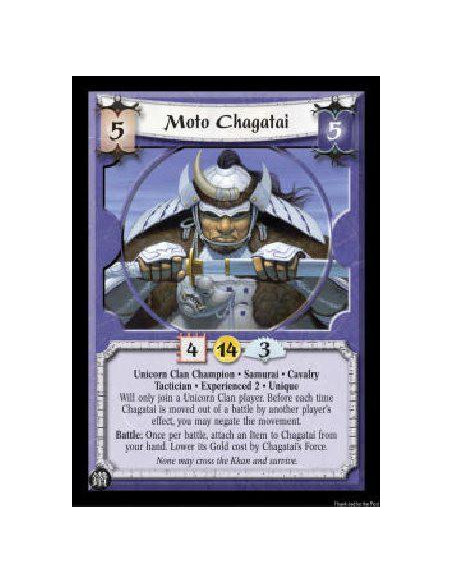 Moto Chagatai Exp2  - Unicorn Clan Champion * Samurai * Cavalry Tactician * Experienced 2 * Unique Will only join a Unicorn Clan