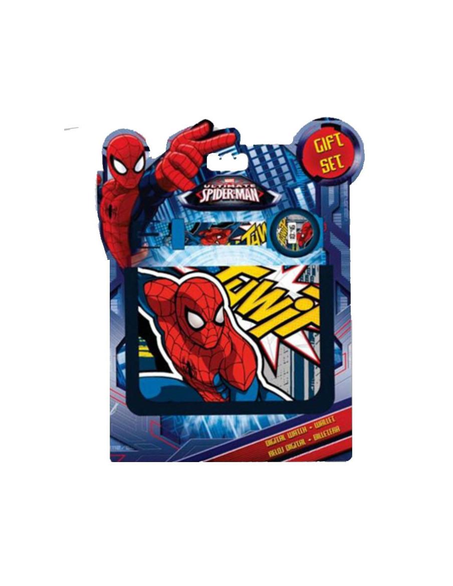 Set reloj digital y cartera de ultimate spiderman  - Set reloj digital y cartera de ultimate spiderman.