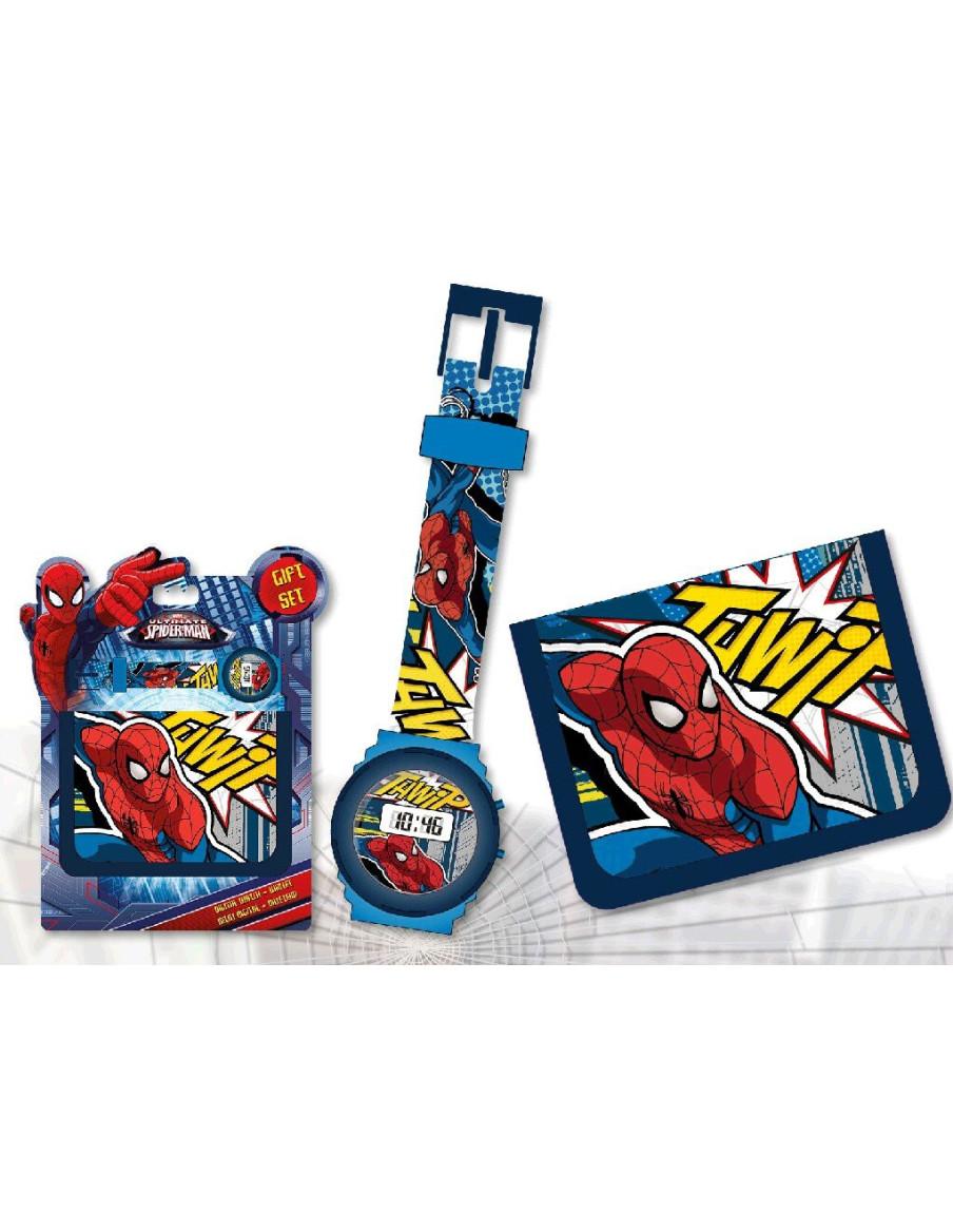 Set reloj digital y cartera de ultimate spiderman  - Set reloj digital y cartera de ultimate spiderman.