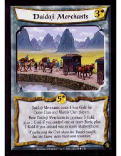 Daidoji Merchants (Español)  - Daidoji Merchants costs 1 less Gold for Crane Clan and Mantis Clan players. Bow Daidoji Merchants