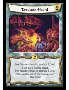 Treasure Hoard (Español)  - Bow Treasure Hoard to produce 2 Gold. If you are a Ratling player, bow Treasure Hoard to produce 3 G
