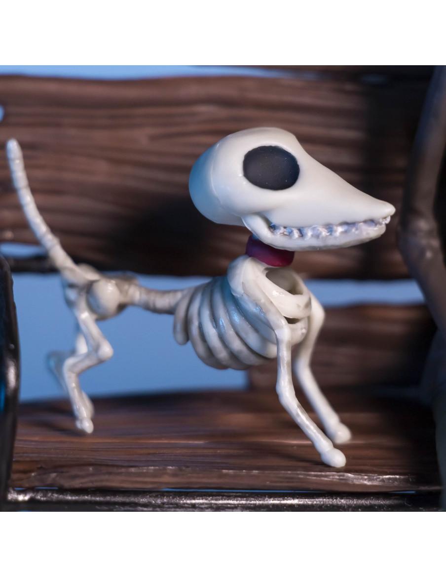 Figures Collector Set La novia cadáver en banco con Víctor y Zero. Tim Burton  - Diorama de figuras premium de los personajes de