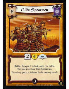 Elite Spearmen  - Battle: Once per battle, Elite Spearmen make a Ranged 2 Attack without bowing. 