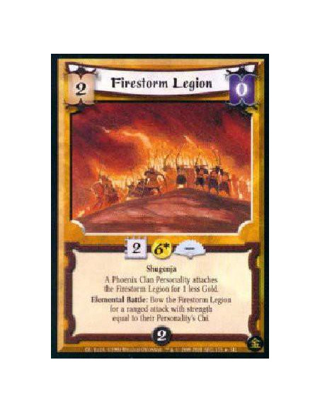 Firestorm Legion  - Shugenja * This card costs 1 less Gold when attaching to a Phoenix Clan Personality. (Followers cannot cast 