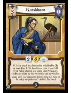 Kenshinzen FOIL  - Will only attach to a Personality with Double Chi or more than 4 Chi. Kenshinzen costs 1 less Gold when being