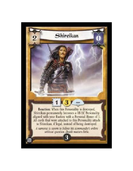 Shireikan  - Reaction: When this Personality is destroyed, Shireikan permanently becomes a 0F/1C Personality aligned with your F