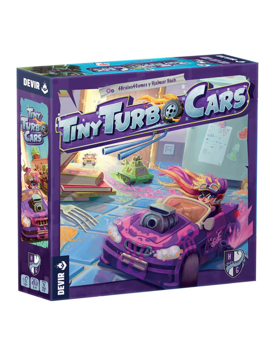 Tiny Turbo Cars. Juego de Mesa  - Por fin os quedáis solos en casa, así que es momento de... ¡Montar un circuito de carreras! La