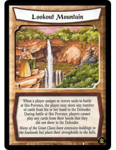 Lookout Mountain  - When a player is commiting or moving units into a battle at this Province, the player may show any number of