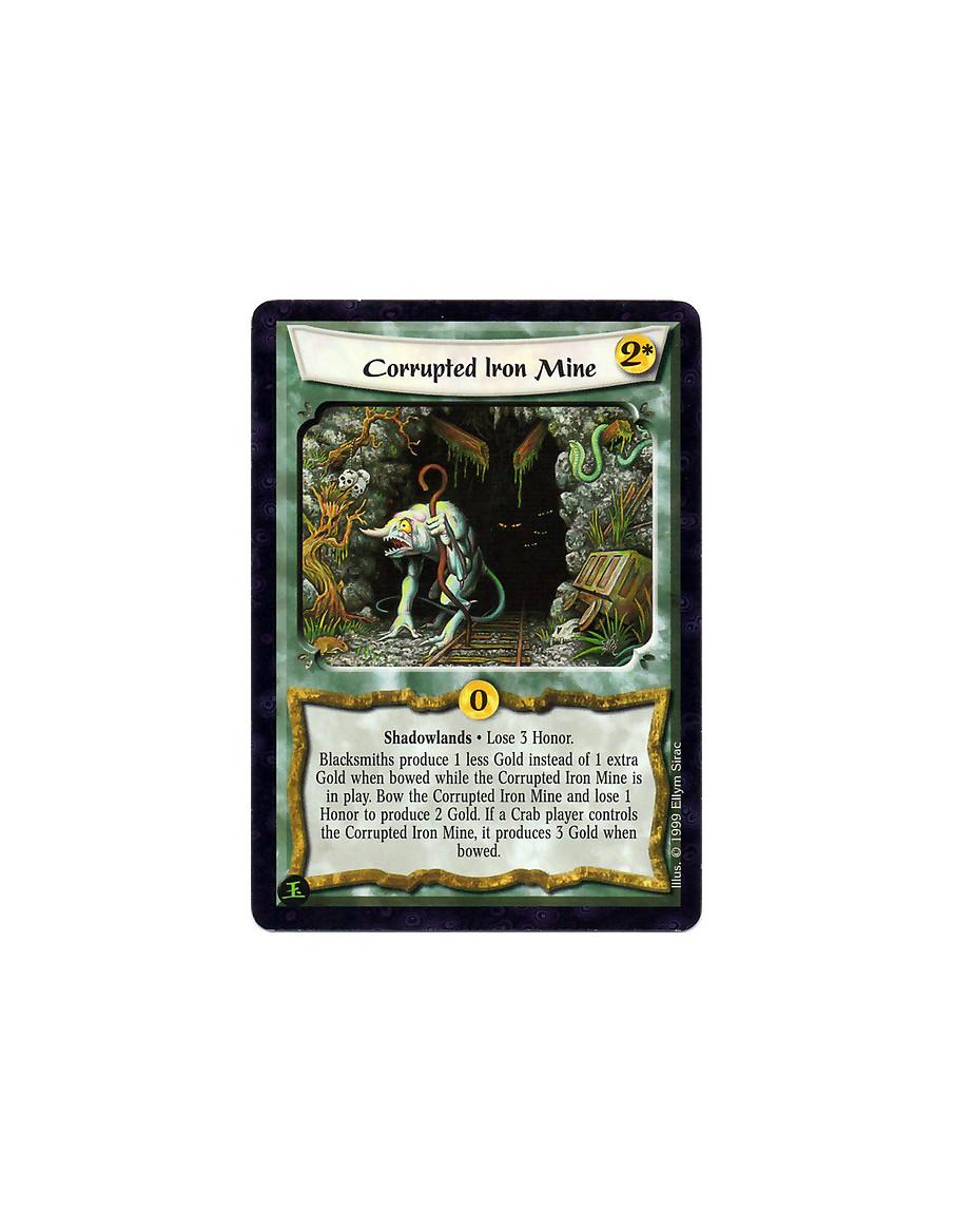 Corrupted Iron Mine  - Shadowlands Lose 3 Honor. Each Blacksmiths produces 1 less Gold instead of 1 extra Gold when bowed. Bow t