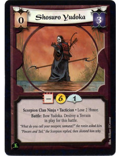 Shosuro Yudoka  - Scorpion Clan Ninja. Tactician. Experienced. Unique Reaction: Once per turn, give the Tactician trait to anoth