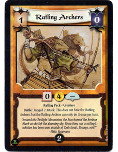 Ratling Archers  - Ratling Pack · Creature. Has +2F while attached to a Ratling. Battle: Ranged 2 Attack.