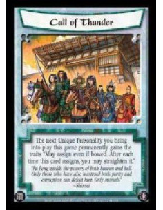 Call of Thunder (Español)  - The next Unique Personality you bring into play this game permanently gains the traits ?May assign 