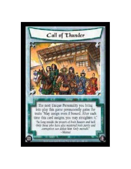 Call of Thunder (Español)  - The next Unique Personality you bring into play this game permanently gains the traits ?May assign 