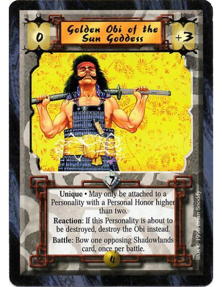 Golden Obi of the Sun Goddess  - Unique Only a Personality with over 2 Personal Honor can attach the Golden Obi of the Sun Godde