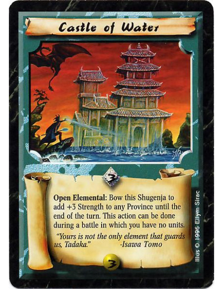 Castle of Water  - Water Battle: Even if this unit is not at the current battlefield and even if you control no units there, bow