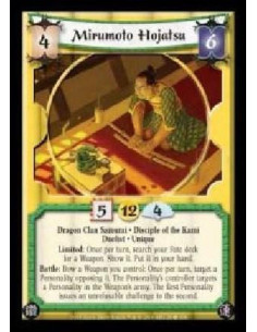 Mirumoto Hojatsu (Español)  - Dragon Clan Samurai · Disciple of the Kami · Duelist · Unique. Limited: Once per turn, search your