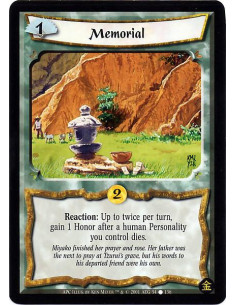 Memorial  - Reaction: Up to twice per turn, gain 1 honor after a human personality you control dies.