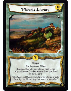 Phoenix Library  - Unique Bow Phoenix Library to produce 2 Gold. Reaction: Bow Phoenix Library after you attach a Spell from you