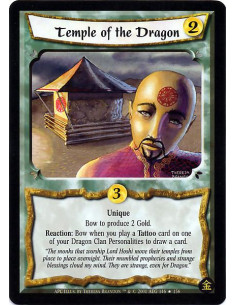 Temple of the Dragon FOIL  - Unique Bow to produce 2 Gold. Reaction: Bow when you play a Tattoo card on one of your Dragon Clan 