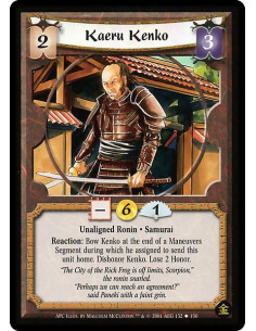 Kaeru Kenko  - Unaligned Ronin. Samurai Reaction: Bow Kenko at the end of a Manoeuvres Segment during which he assigned to send 