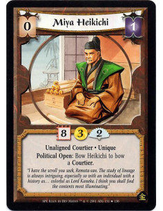 Miya Heikichi FOIL  - Unaligned Courtier. Unique Political Open: Bow Heikichi to bow a Courtier.