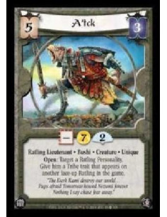 A'tck (Spanish)  - Ratling Liutenant · Bushi · Creature · Unique. Open: Target a Ratling Personality. Give him a Tribe trait tha