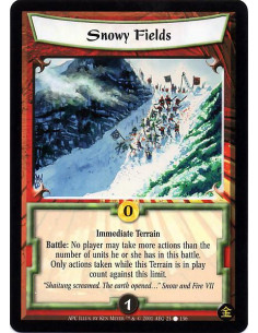 Snowy Fields  - Immediate Terrain Battle : No player may take more actions than the number of units he or she has in this battle